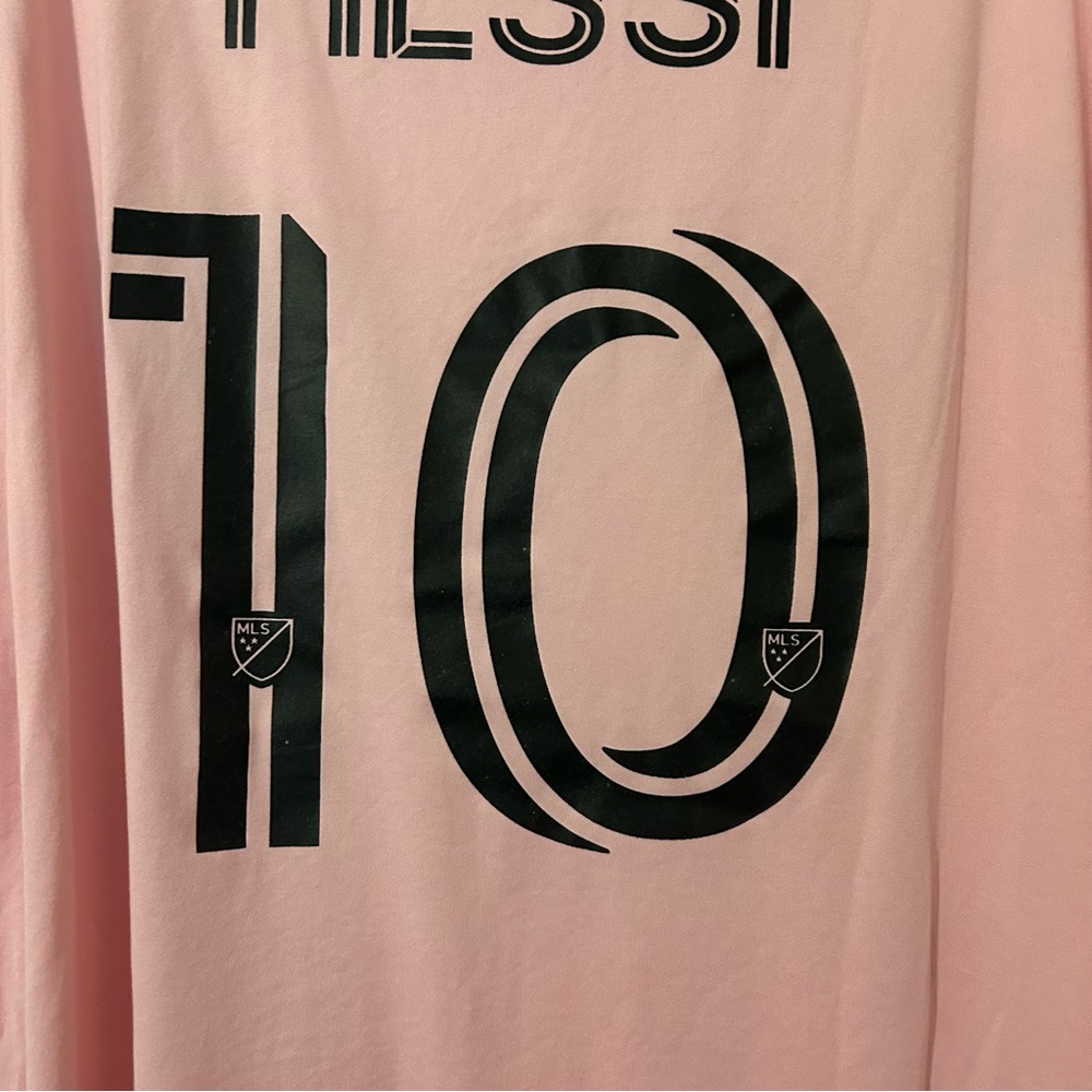 adidas Lionel Messi Inter Miami CF #10 Men's Performance Shirt Pink, XL - Picture 7 of 9